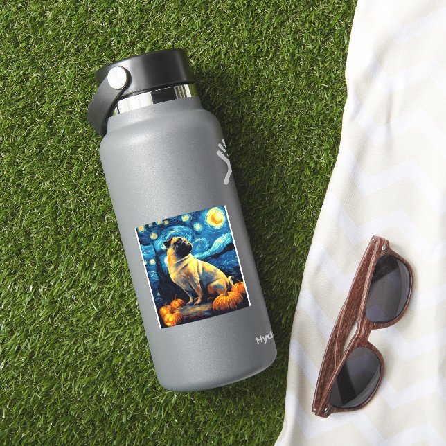 Pug dog of van gogh starry night halloween Funny J (HydroFlask Insitu)