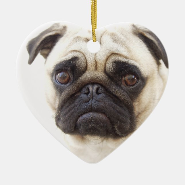 Pug Dog Ornament (Front)