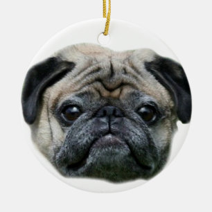 Pug dog ornamnet ceramic tree decoration