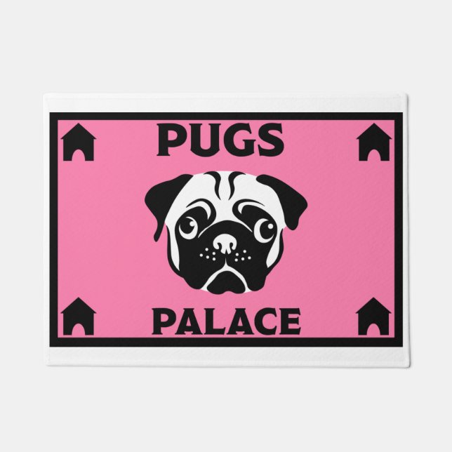 Pug Dog Owners Home Doormat (Front)