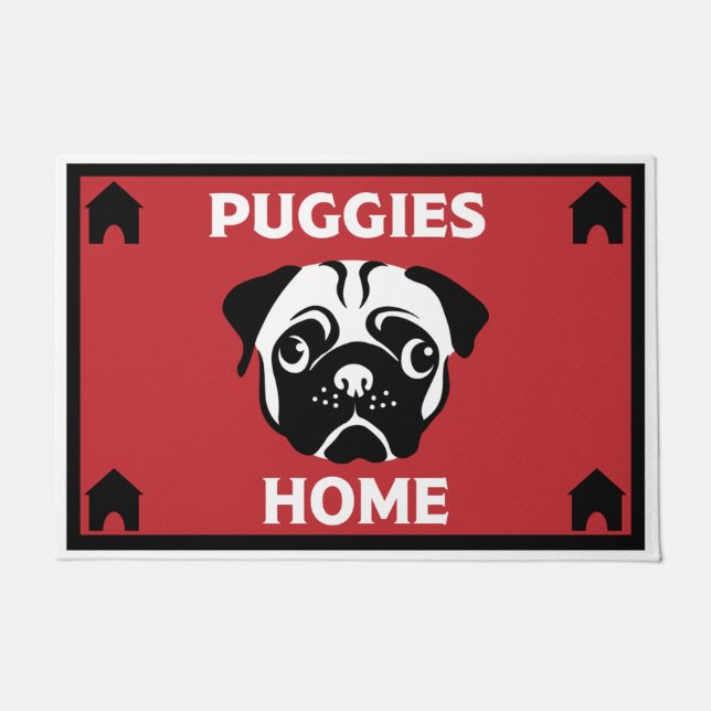 Pug Dog Owners Home Doormat (Front)