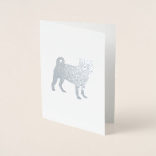 Pug Dog Party Theme - Silver Foil Card