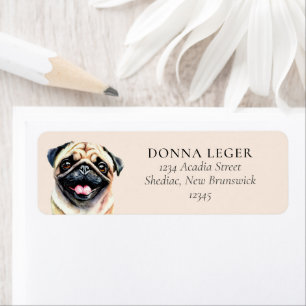 Pug Dog Personalised Address