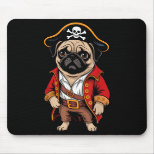 Pug Dog Pirate Shirt Boys Kids Skull Halloween Cos Mouse Mat