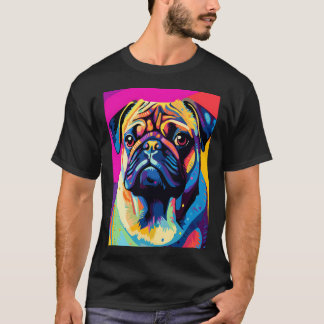 Pug dog portraits drawing. animal colourful. Anima T-Shirt