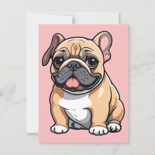 Pug dog postcard