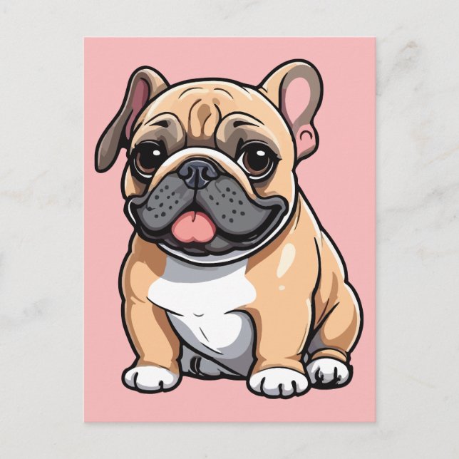 Pug dog postcard (Front)