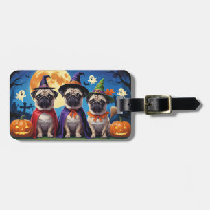 Pug Dog Pumpkin Halloween Funny  Luggage Tag
