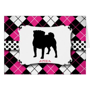 Pug Dog Punk Rock Pink Argyle