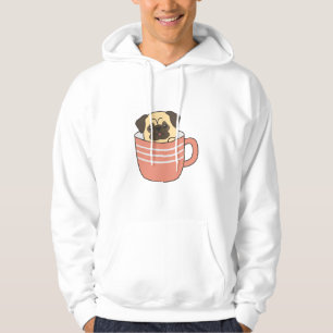 Pug Dog Puppy Boy Friends Dogs In Mug Hoodie