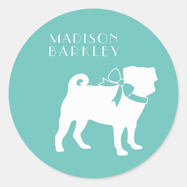 Pug Dog Puppy Classic Round Sticker (Front)