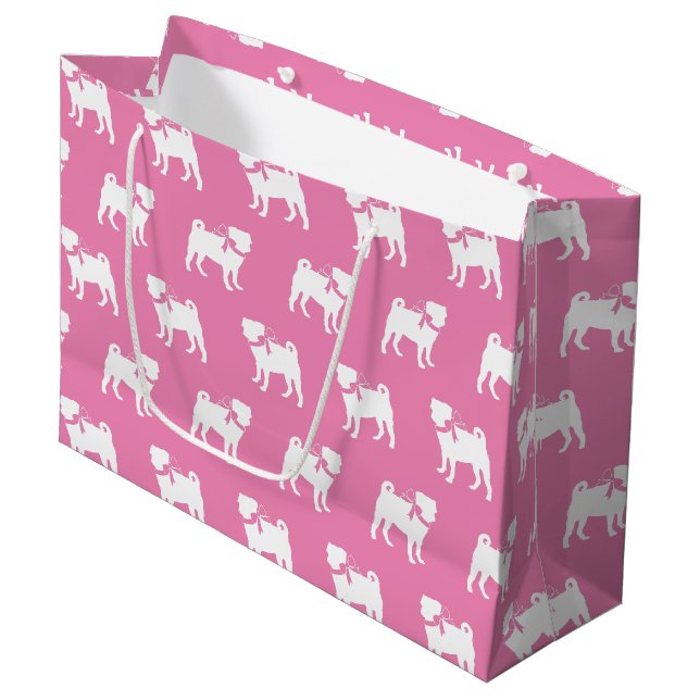 Pug Dog Puppy Large Gift Bag (Front Angled)