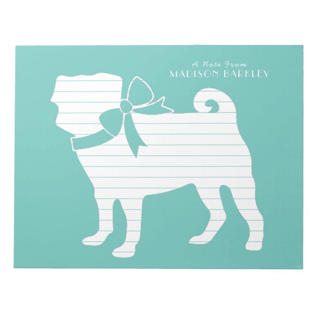 Pug Dog Puppy Notepad (Front)