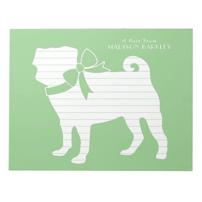 Pug Dog Puppy Notepad (Front)