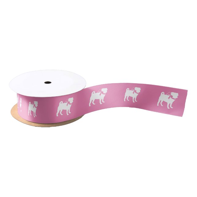 Pug Dog Puppy Satin Ribbon (Spool)