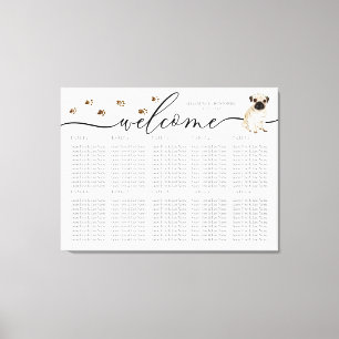 pug dog puppy Welcome Seating Table Numbers Canvas Print