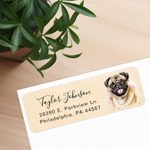 Pug Dog Return Address Label