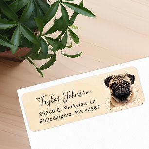 Pug Dog Return Address Label