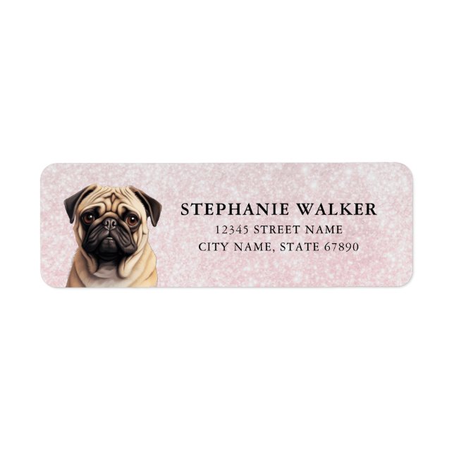 Pug Dog Return Address Labels (Front)