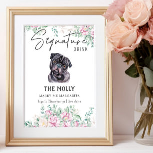 Pug Dog Signature Drink Sign