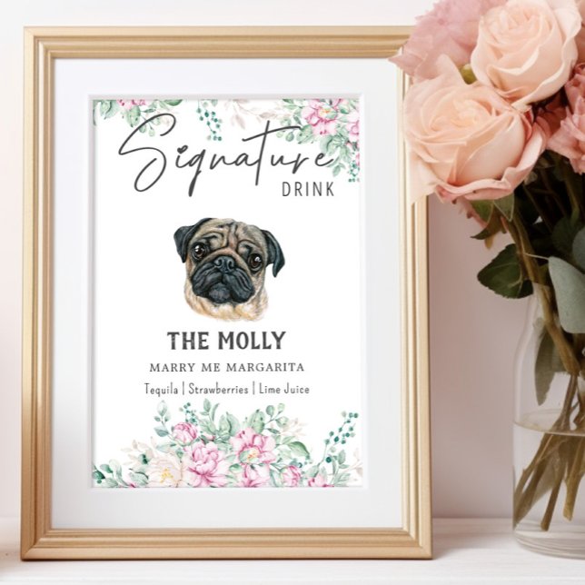 Pug Dog Signature Drink Sign (Creator Uploaded)