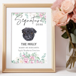 Pug Dog Signature Drink Sign
