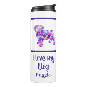 Pug Dog Silhouette Cute Purple PY&B  Thermal Tumbler