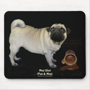 Pug Dog & Spilled Mug Pet-lovers Mousepad