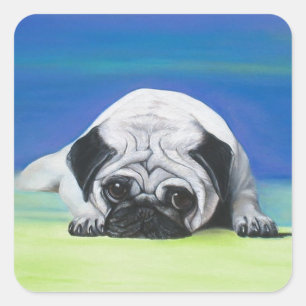 Pug Dog Square Sticker