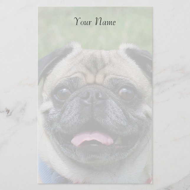 Pug dog stationary stationery (Front)