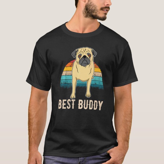 Pug Dog Sunset  5 T-Shirt (Front)