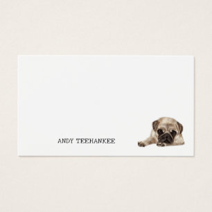 Pug Dog Thank You Note, Gift Note Card, Minimalist