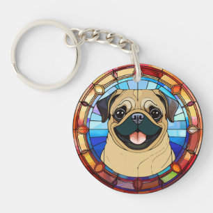 Pug Dog Theme Artsy Car or House Keychains