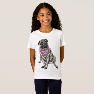 Pug Dog Theme Girl's T-shirt