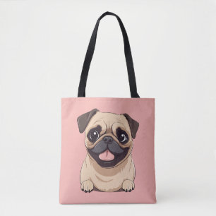 Pug dog tote bag