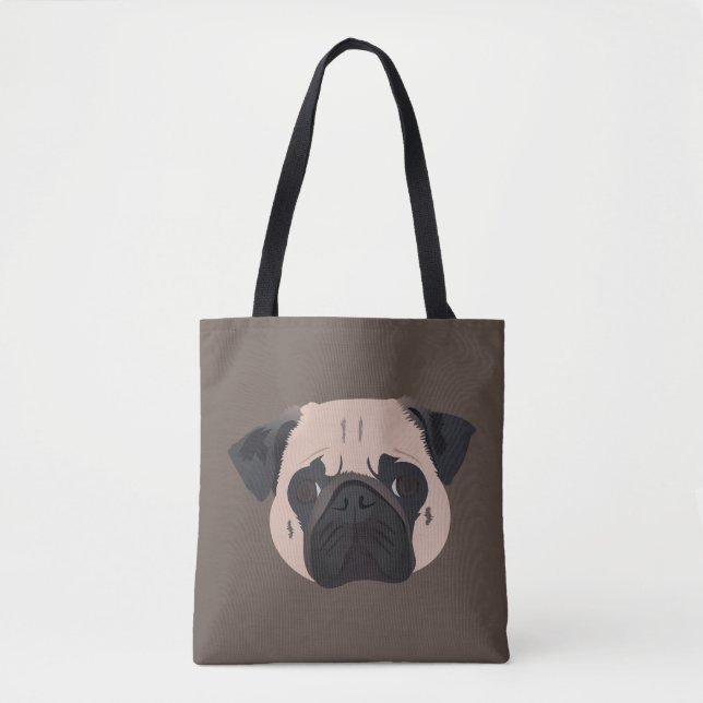 Pug Dog Tote Bag (Front)