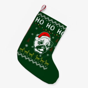 Pug Dog Ugly Christmas Ho Ho Ho Small Christmas Stocking