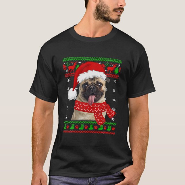 Pug Dog Ugly Sweater Christmas Puppy Dog Lover (Front)