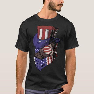 pug dog uncle sam hat, dog uncle sam hat, cool dog T-Shirt