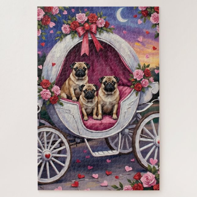 Pug Dog Valentine's Day Jigsaw Puzzle (Vertical)