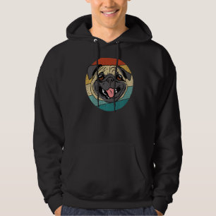 Pug Dog Vintage Retro Distressed Cute Hoodie