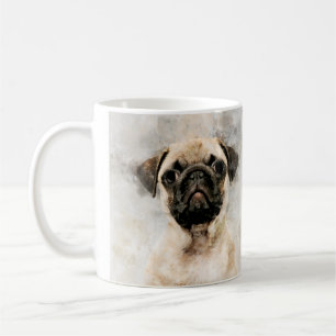 Pug Dog Watercolor Portrait 01 Coffee Mug