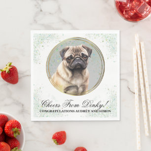 Pug Dog Wedding Napkins with Photo