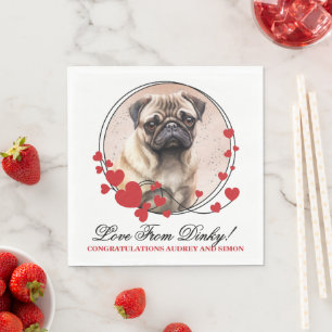 Pug Dog Wedding Napkins With Photo
