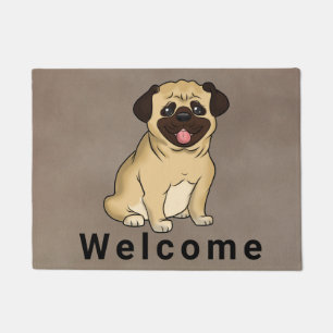 Pug Dog Welocme Door Mat