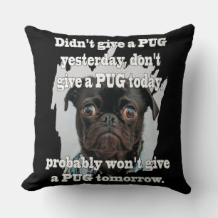 Pug Dog Yesterday Today Tomorrow Cushion