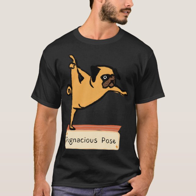 Pug Dog Yoga T-Shirt (Front)