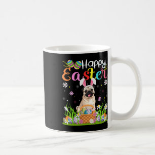 Pug Dogs Happy Easter Egg Hunt Bunny Ear Easter Coffee Mug