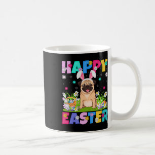 Pug Dogs Happy Easter Egg Hunt Bunny Ear Pug Easte Coffee Mug