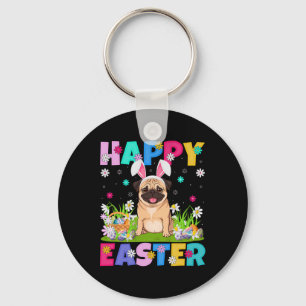Pug Dogs Happy Easter Egg Hunt Bunny Ear Pug Easte Key Ring